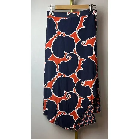 SOLD Anthropologie Dhruv Kapoor Swirled Abstract Midi Skirt Sz. S - Picture 4 of 10